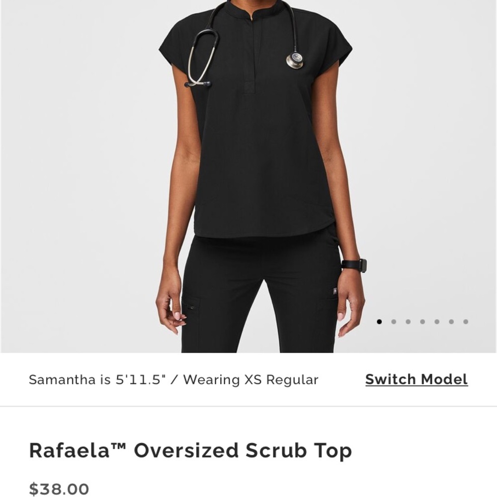 FIGS RAFAELA TOP SIZE M BLACK NWOT
